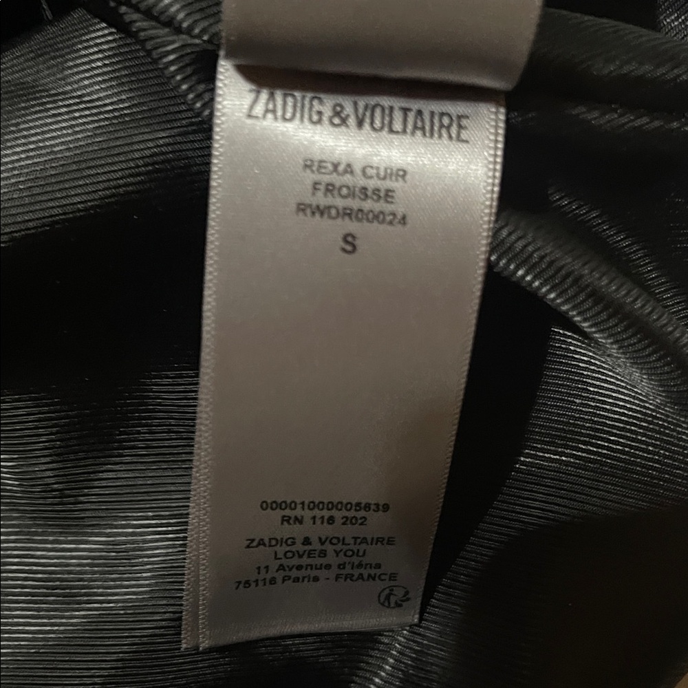 Zadig & Voltaire NWT FLAWED Rexa Black Crumpled 100% Leather Mini Dress - Picture 11 of 15